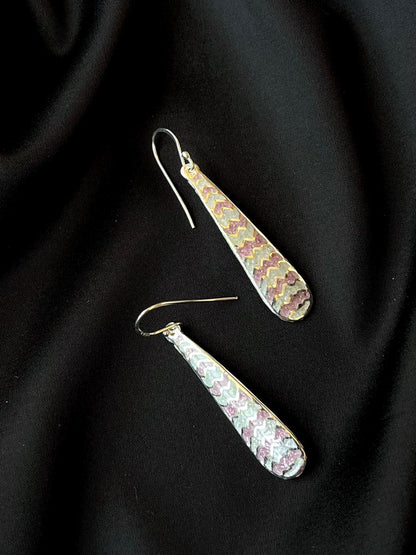 Meenakari Long Light weight 92.5 Silver Earring