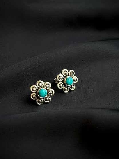 Floral 92.5 Silver Stud Earring