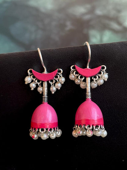 Hand Painted Chandbali with Jhumki Earring