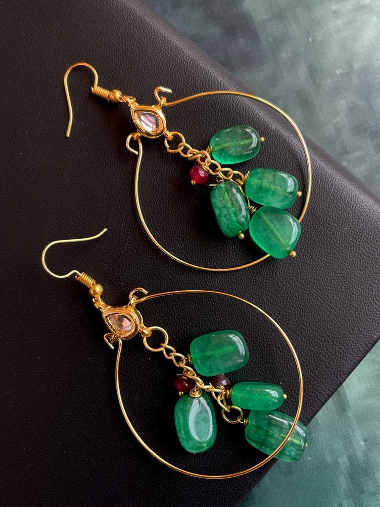 Semi Precious Stones with Kundan Earring