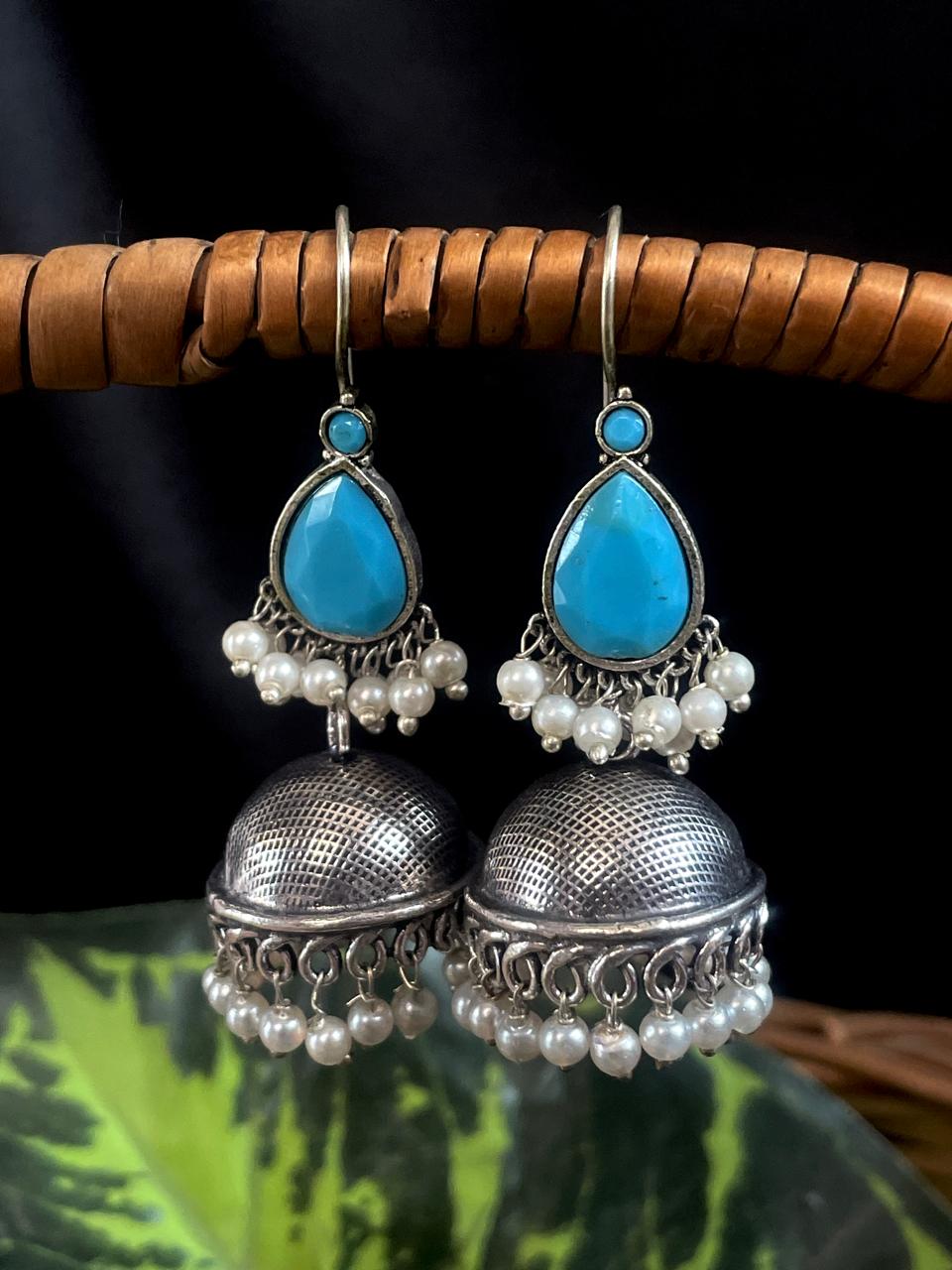 Monalisa Stone Top with Antique Jhumki Earring