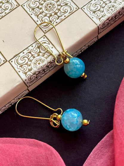 Semi Precious Round Stone Earring