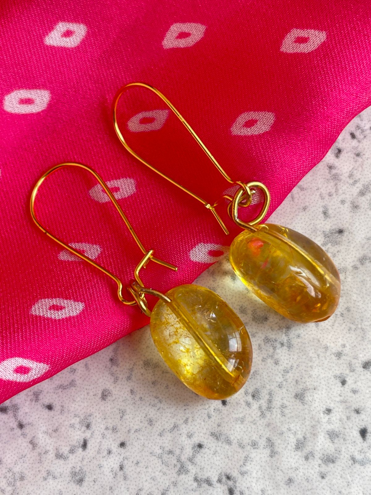 Semi Precious Zade Stone Earring