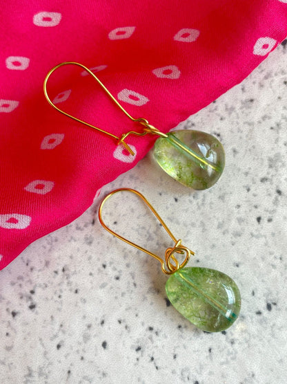 Semi Precious Zade Stone Earring