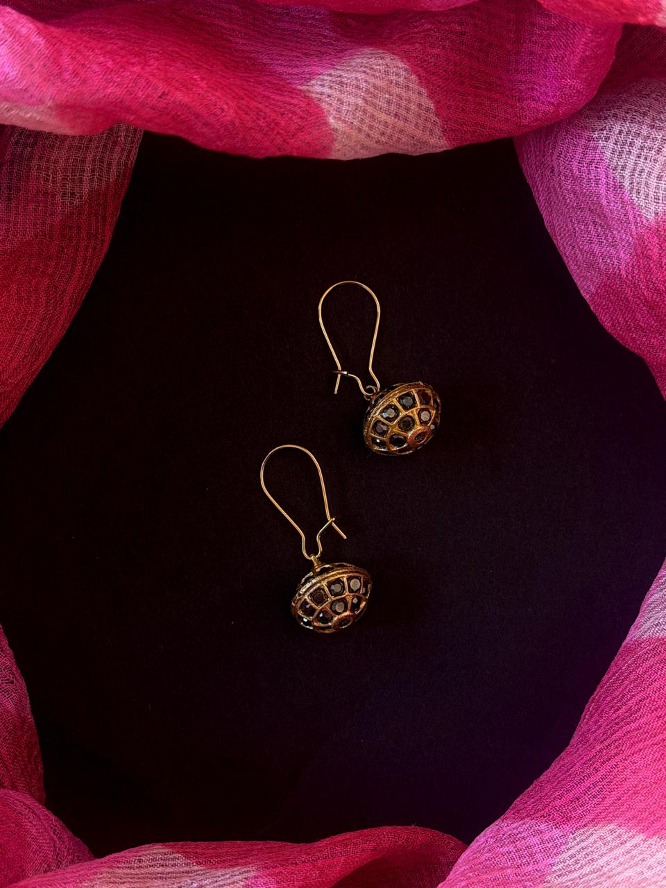 Golden Ball with Stone Jhumki Earring