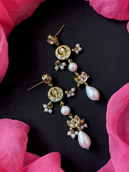 Kundan with Pearl Beaded Earring