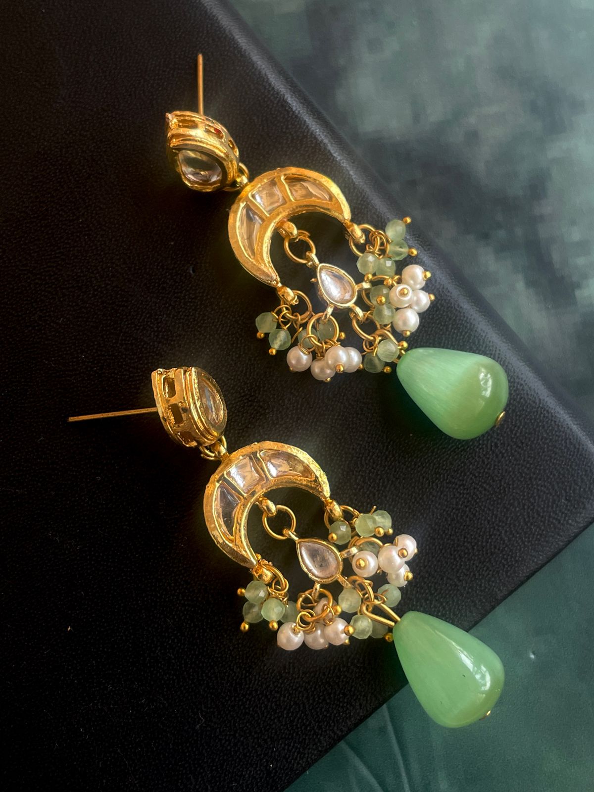 Kundan, Zade Stone with Cheer Earring