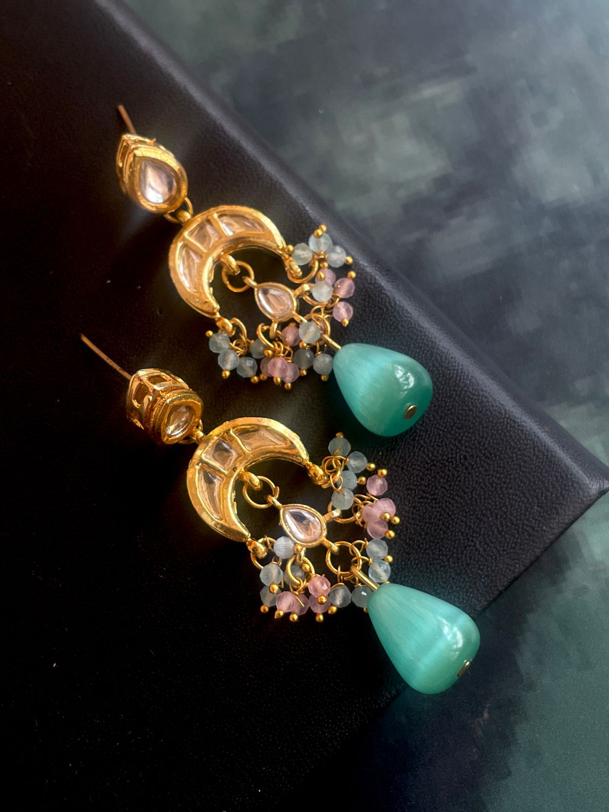 Kundan, Zade Stone with Cheer Earring