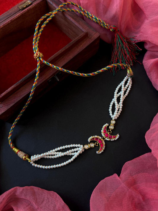 Pachi Kundan Pendant Pearl Mala Necklace
