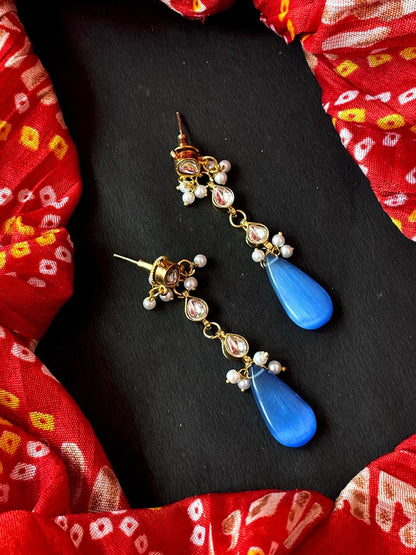 Monalisa Stone Pachi Kundan Beaded Earring