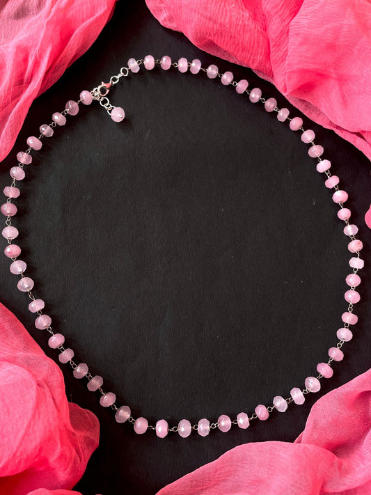 Cut Stone Glass Beads Mala