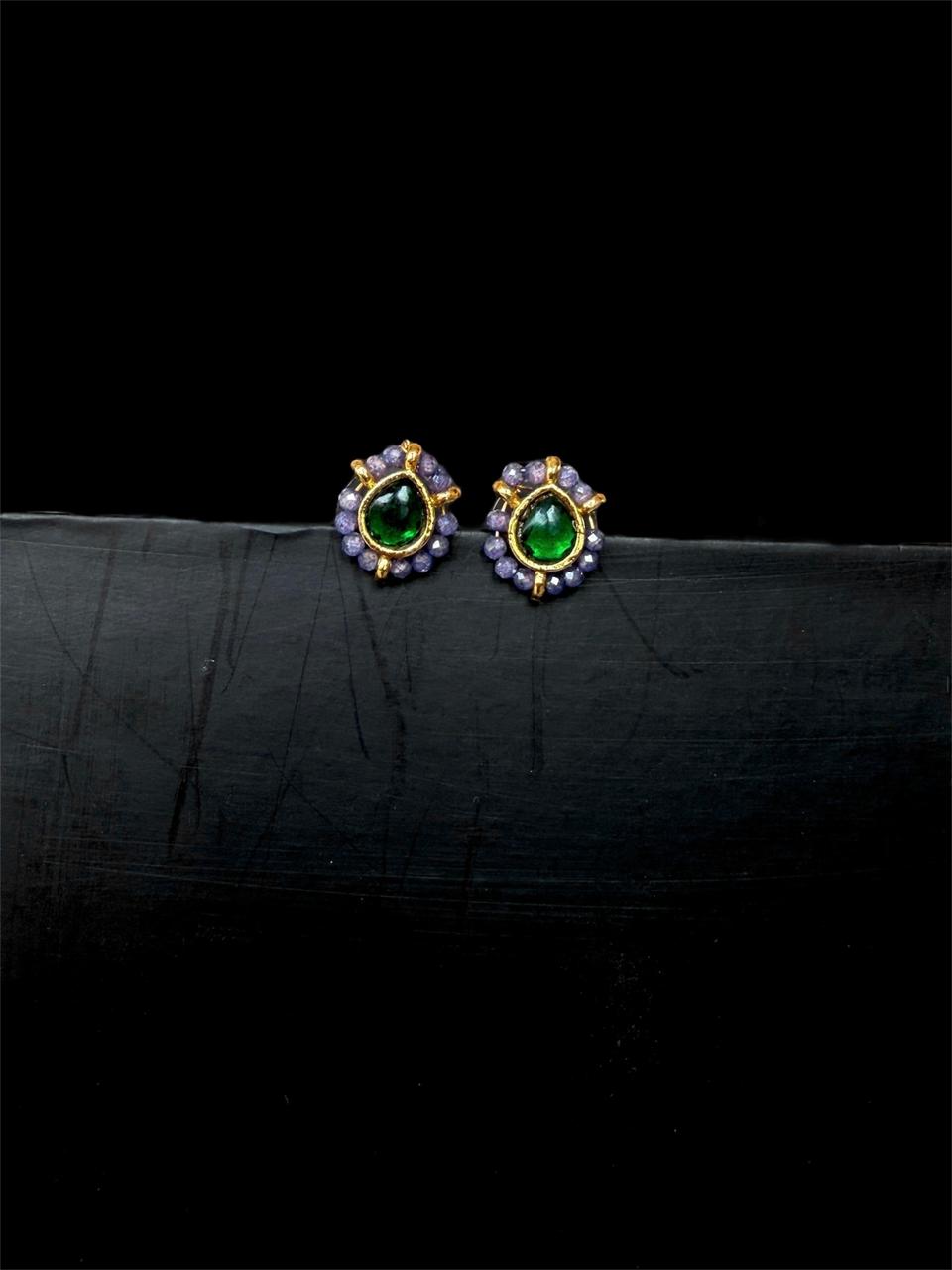 Pachi Kundan with Monalisa Stone Earring