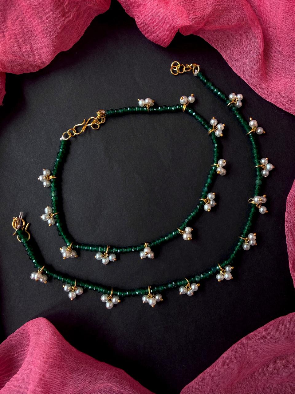 Stone Beads and Monalisa Beaded Anklet