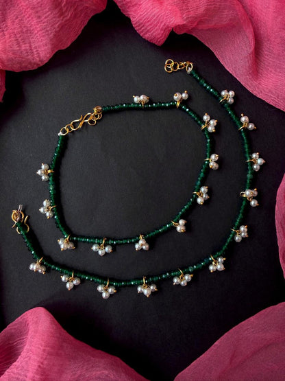 Stone Beads and Monalisa Beaded Anklet