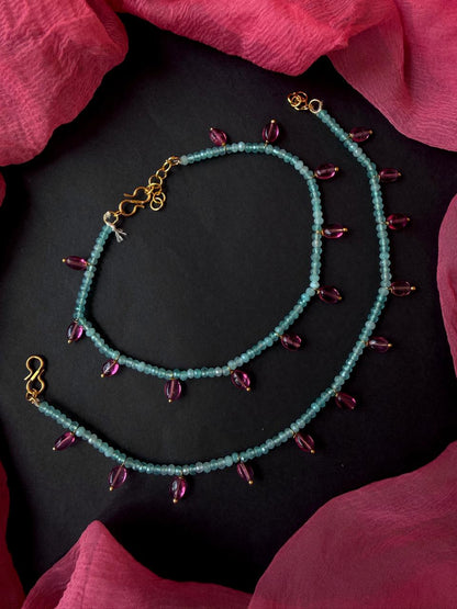 Stone Beads and Monalisa Beaded Anklet