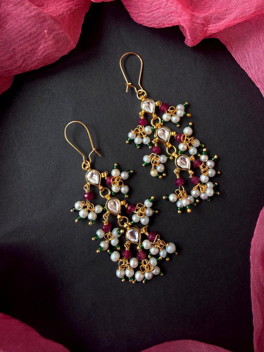 Pachi Kundan with Stone Beads Earring
