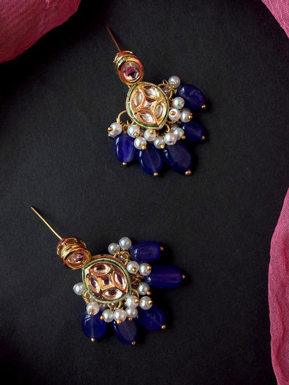 Stone Beads with Kundan Earring