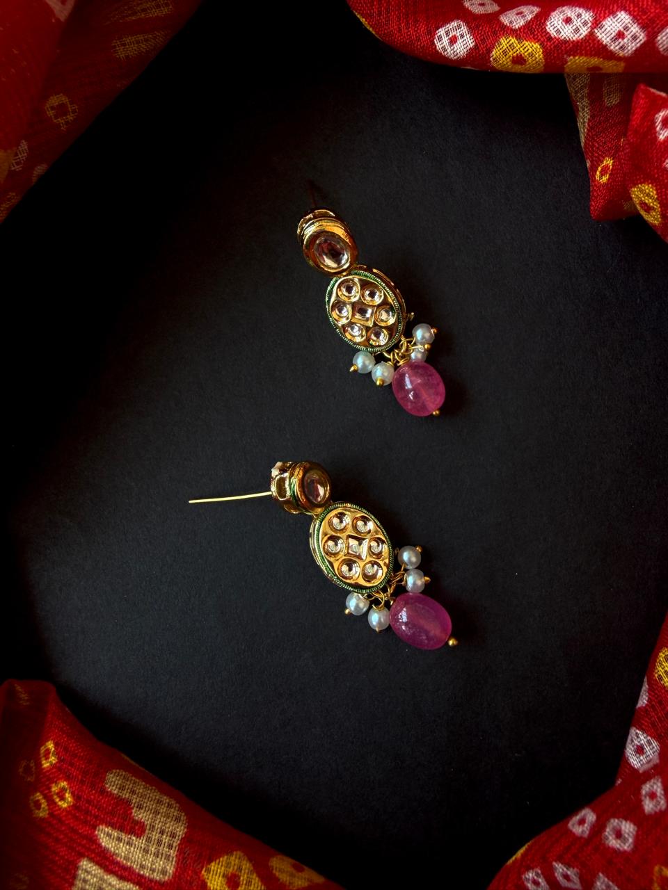 Kundan with Stone Beads Earring