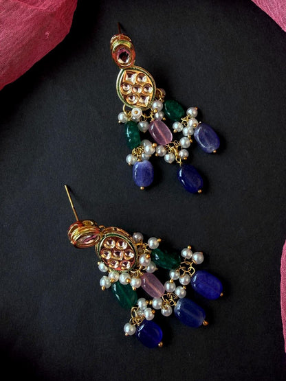 Kundan with Stone Beads Partywear Earring