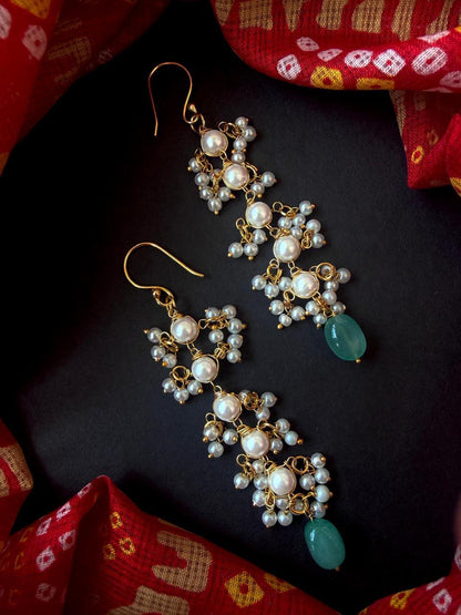 Shell Pearl with Stone Beads Earring