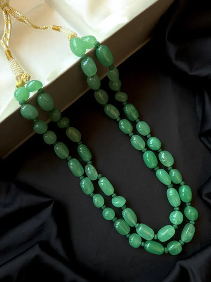 Strawberry Stone Beaded Double Layered Mala