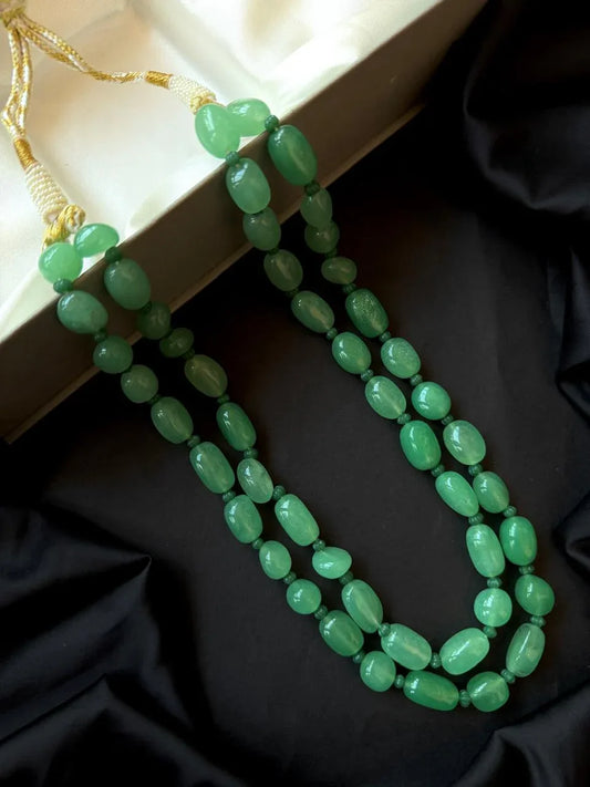 Strawberry Stone Beaded Double Layered Mala