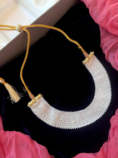 Hydro beaded Choker Necklce with Adjustable Dori