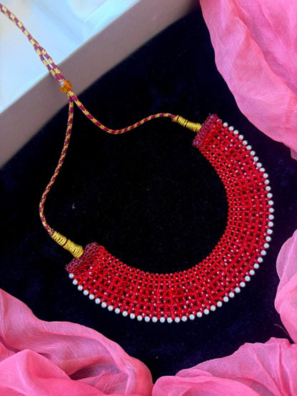 Hydro Beaded Choker Necklace with Adjustable Dori