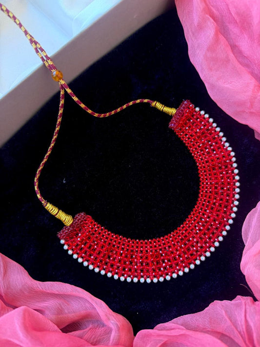 Hydro Beaded Choker Necklace with Adjustable Dori