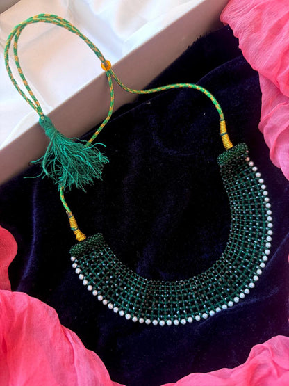 Hydro Beaded Choker Necklace with Adjustable Dori