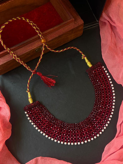 Hydro Beaded Choker Necklace with Adjustable Dori