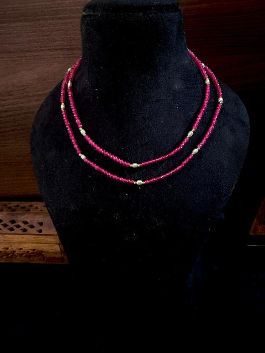 Stone Semi precious Beaded Double Layered Mala