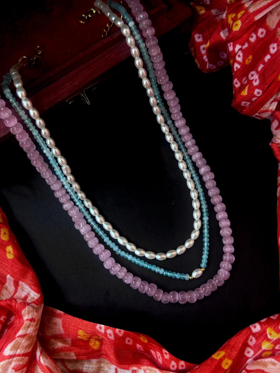 Three Layered Partywear Mala Necklace