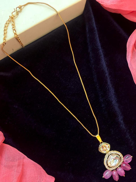 Kundan Pendant Chain Necklace