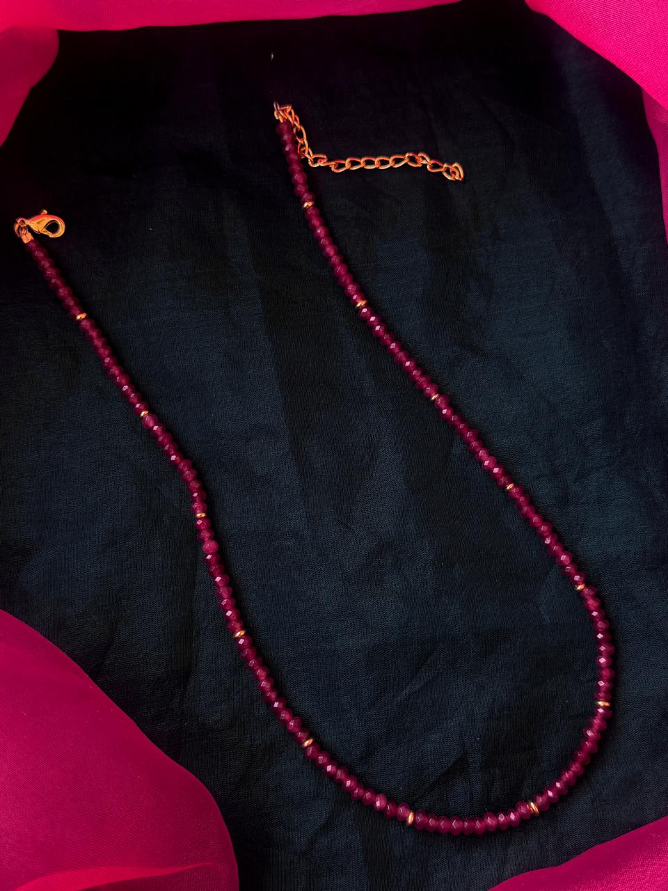 Stone Beads Golden Ring Single Layer Mala