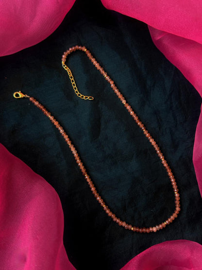 Stone Beads Golden Ring Single Layer Mala
