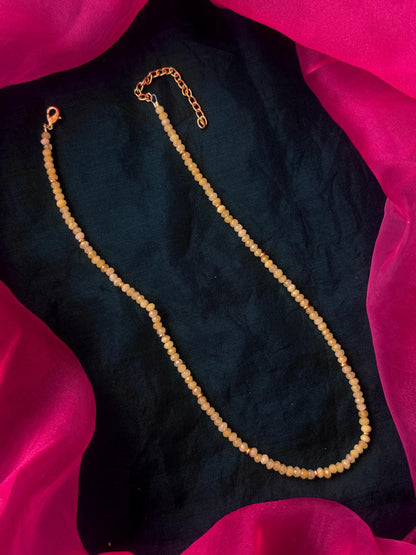 Stone Beads Golden Ring Single Layer Mala