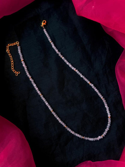 Stone Beads Golden Ring Single Layer Mala