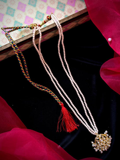 Pachi Kundan Pendant Pearl Mala Necklace