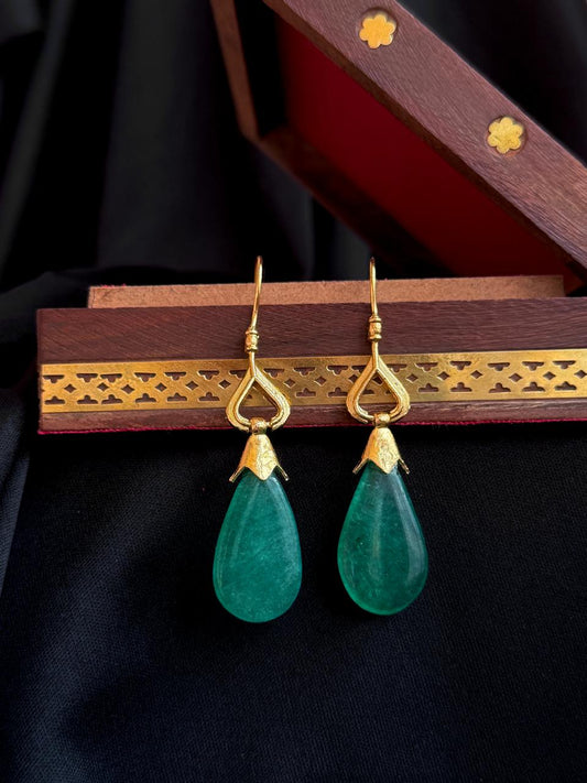 Stone with Golden Top earring