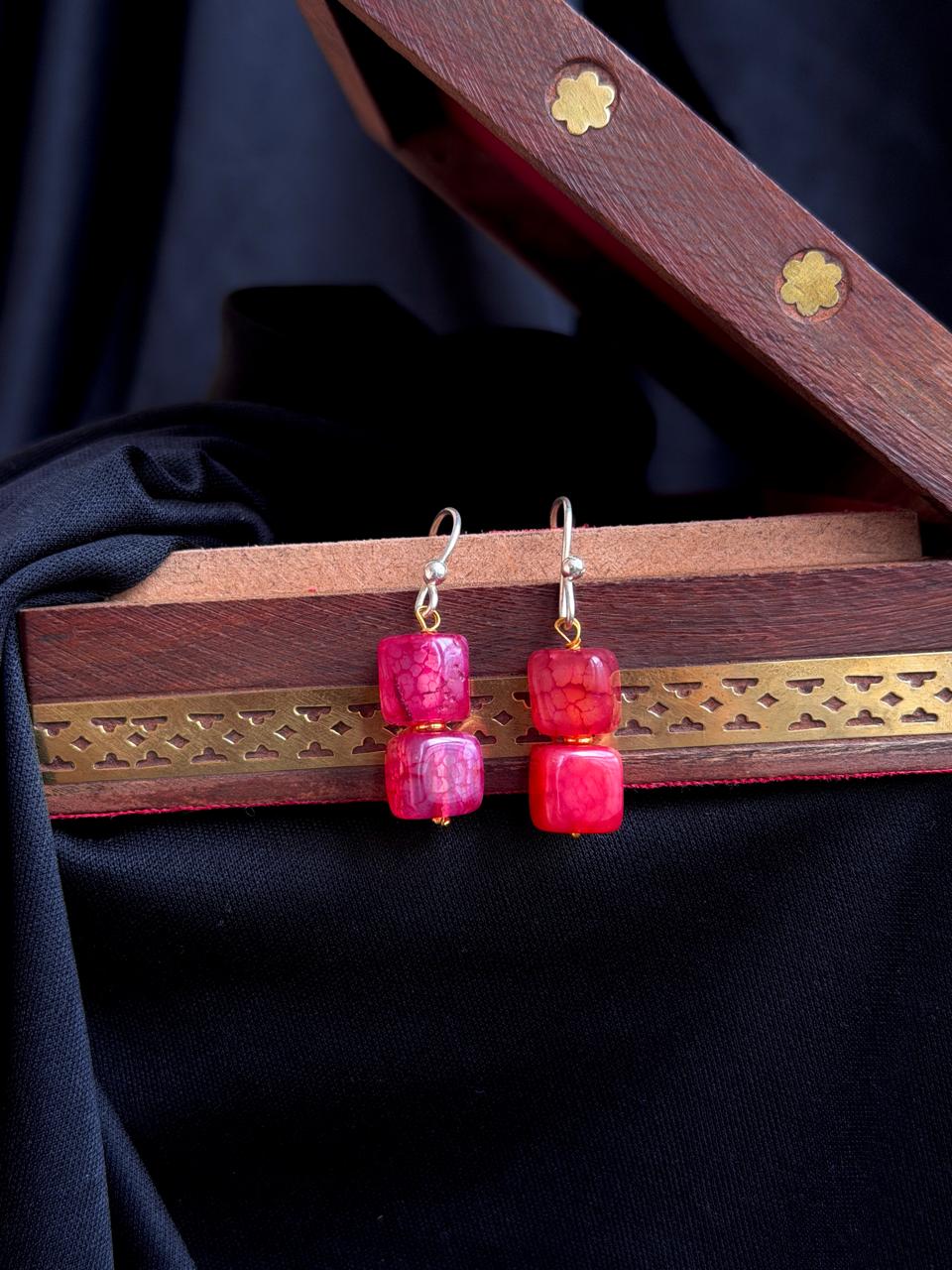 Geometrical Stone Beaded Earring
