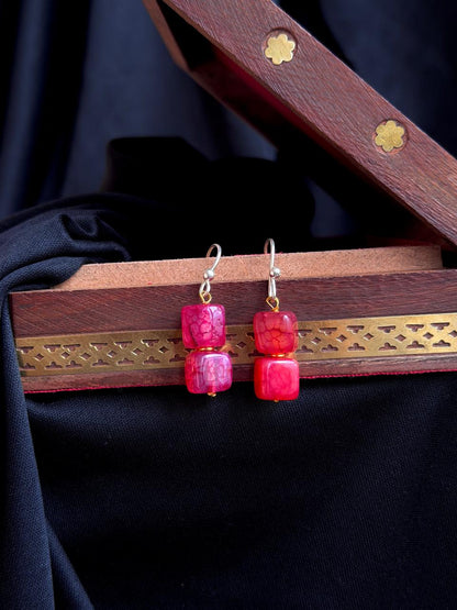 Geometrical Stone Beaded Earring