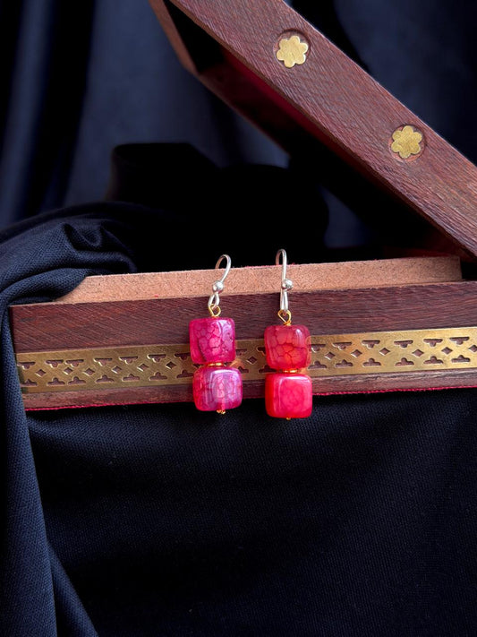 Geometrical Stone Beaded Earring