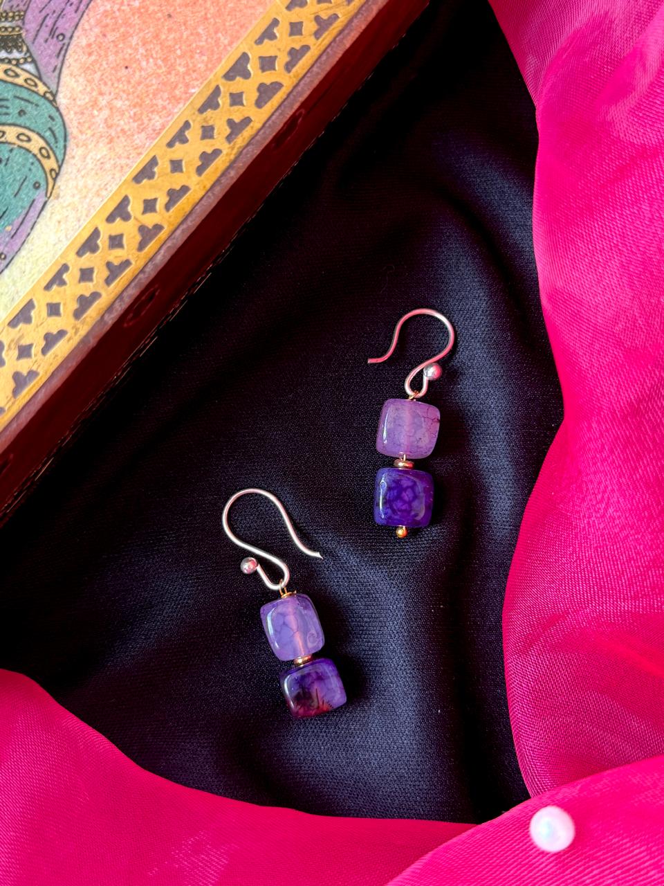 Geometrical Stone Beaded Earring