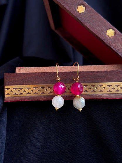 Cut Stone Beaded Earring