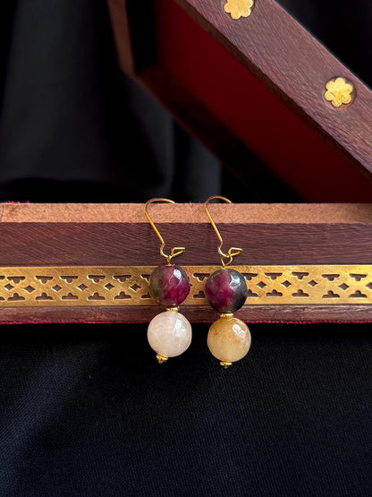 Cut Stone Beaded Earring