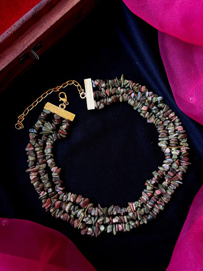 Natural Stone Three Layer Mala