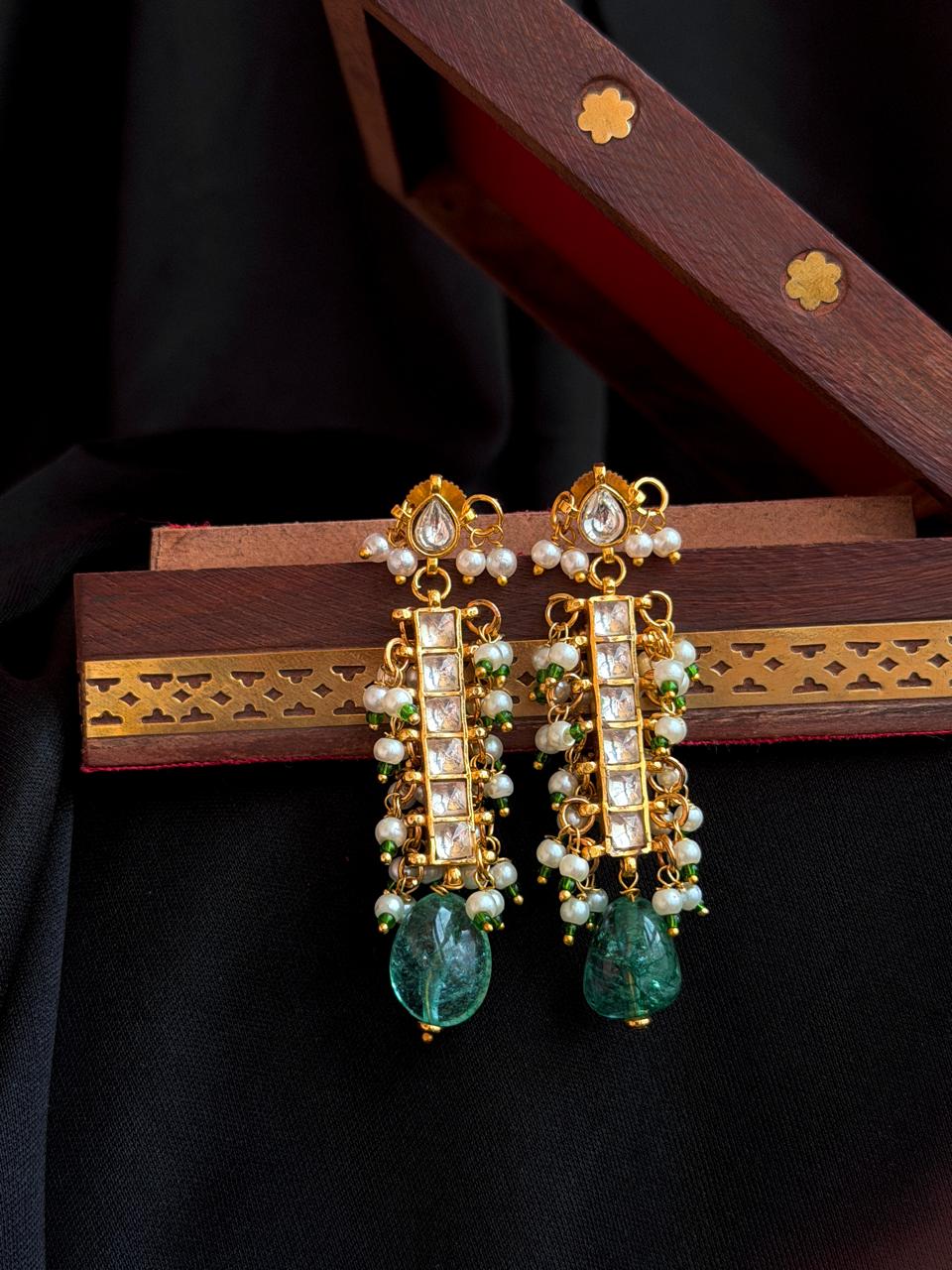 Pachi Kundan with Strawberry Beads Earring
