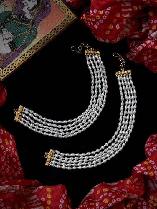 Pearl and Beads Five Layered Ear Chain