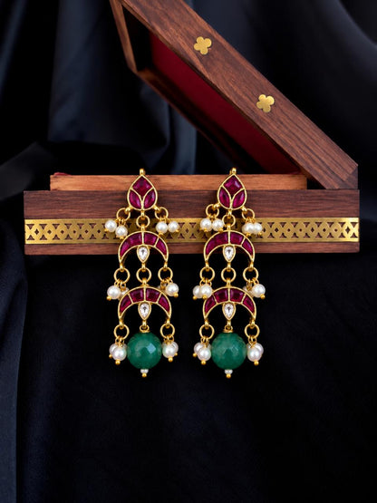 Pachi Kundan with Stone Beaded Earring